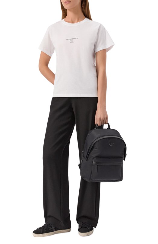 Хлопковая футболка Emporio Armani EW002837/AF12597 Белый  EW002837/AF12597 Фото 2