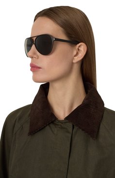 Женские солнцезащитные очки SAINT LAURENT черного цвета, арт. SL 734 001 | Фото 3 (Нос: Не проставлено; Региональные ограничения белый список (Axapta Mercury): Не проставлено; Материал: Металл; Тип очков: С/з; Кросс-КТ: С/з-унисекс; Очки форма: Авиаторы; Оптика Гендер: оптика-унисекс)