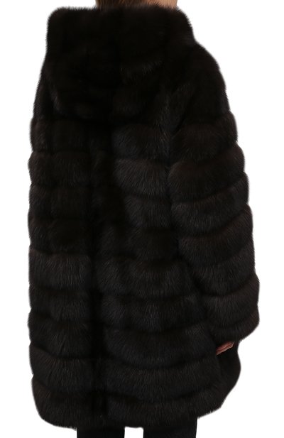 Двусторонняя шуба из меха соболя MANZONI24, арт. 21M551-ZNY/EXTRA DARK/48-52, фото 4