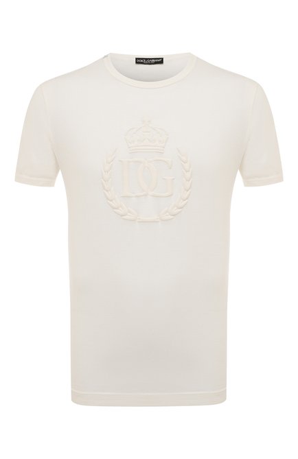 Мужска�я хлопковая футболка DOLCE & GABBANA кремвого цвета по цене 62600 руб., арт. G8JX7Z/FU7EQ | Фото 1