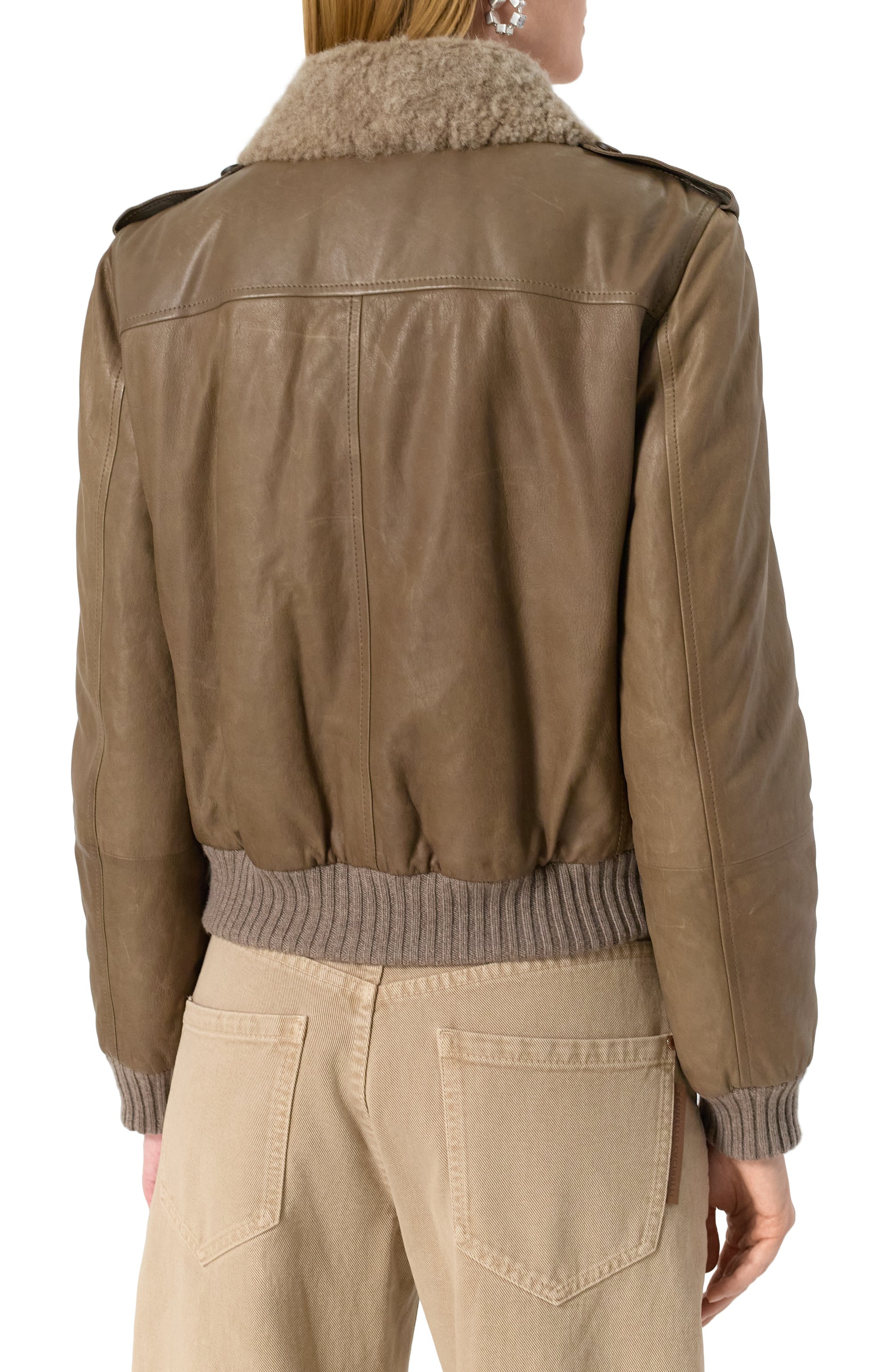 Кожаный бомбер BRUNELLO CUCINELLI, арт. MPN0C7416P, фото 4