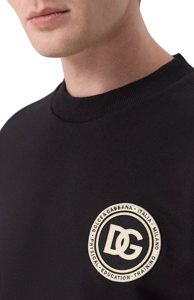 Хлопковый свитшот DOLCE & GABBANA черного цвета по цене 78450 руб., арт. G9AHSZ/G7PZG, фото 5 Хлопковый свитшот DOLCE & GABBANA, арт. G9AHSZ/G7PZG, фото 5