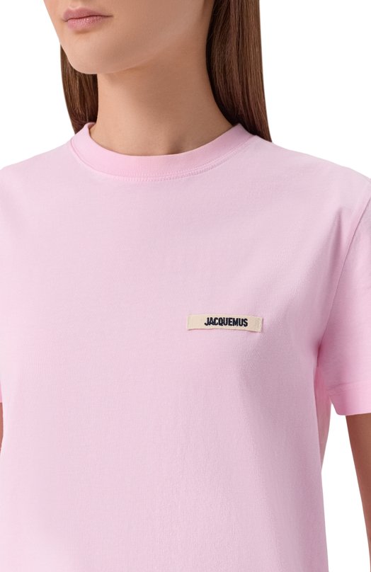 Хлопковая футболка Jacquemus 25HTSW00550/AJ00029 Розовый  25HTSW00550/AJ00029 Фото 5