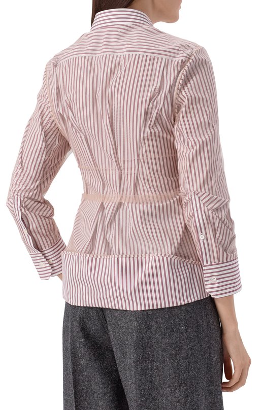 Хлопковая рубашка Maison Margiela S29DL0218/MTN124 Бордовый  S29DL0218/MTN124 Фото 4