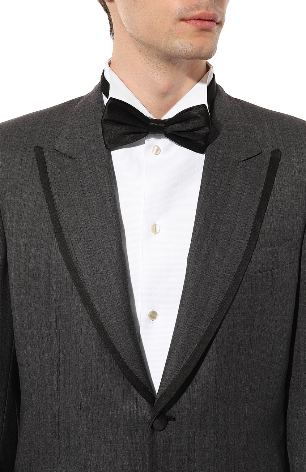 Шелковый галстук-бабочка STEFANO RICCI черного цвета по цене 27450 руб., арт. HN01U/UNIR, фото 2 Шелковый галстук-бабочка STEFANO RICCI, арт. HN01U/UNIR, фото 2