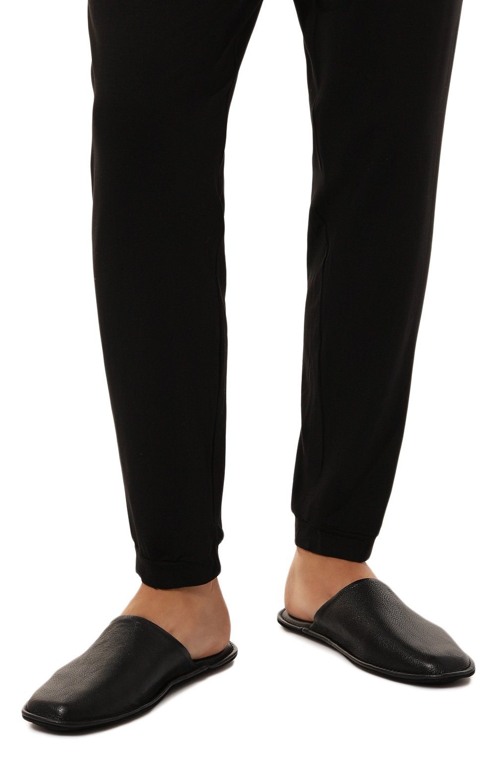 Кожаные домашние туфли HOMERS AT HOME черного цвета по цене 19950 руб., арт. 12045/BUFALIN0, фото 3 Кожаные домашние туфли HOMERS AT HOME, арт. 12045/BUFALIN0, фото 3