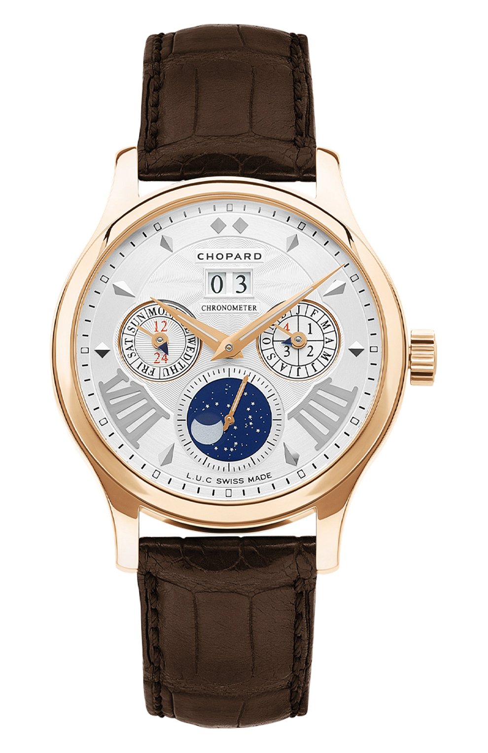 Часы lunar one CHOPARD бесцветного цвета по цене 8092500 руб., арт. 161894-5001, фото 1 Часы lunar one CHOPARD, арт. 161894-5001, фото 1