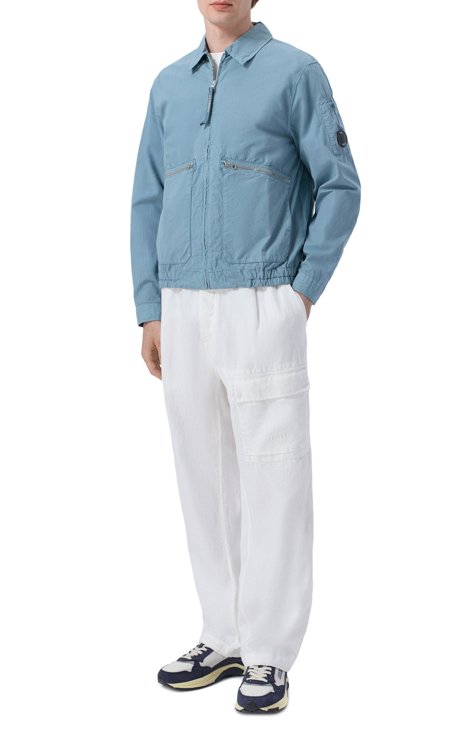 Брюки из хлопка и льна C.P. COMPANY, арт. 20CMPA251A/1103410, фото 2