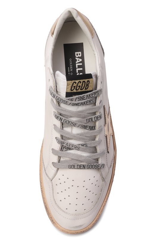 Кожаные кеды Ball Star Golden Goose Deluxe Brand GWF00117.F000783 Кремовый  GWF00117.F000783 Фото 6