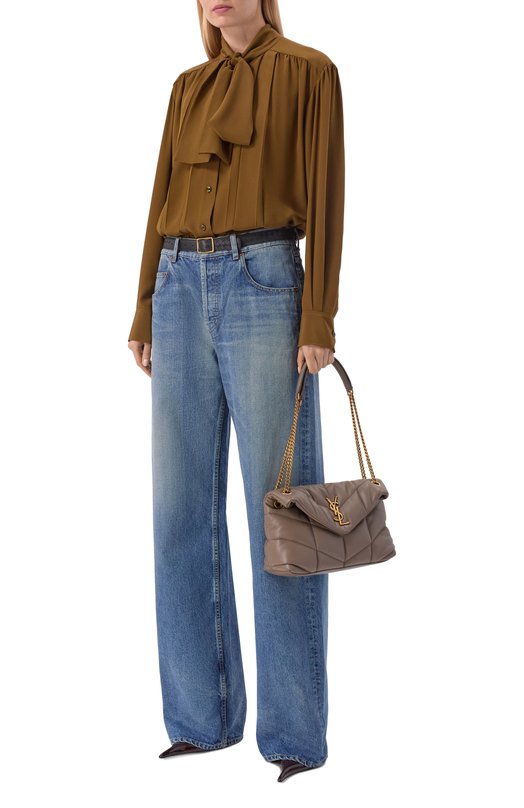 Сумка Puffer small Saint Laurent 577476/1EL07 Коричневый  577476/1EL07 Фото 3