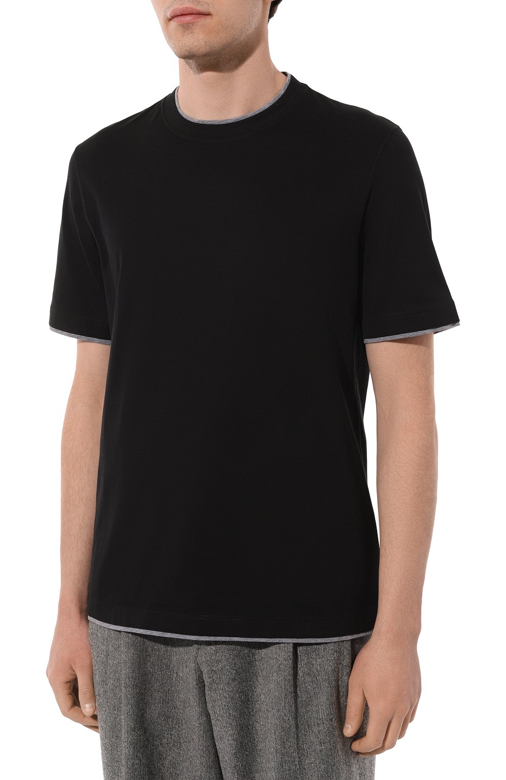 Хлопковая футболка BRUNELLO CUCINELLI, арт. M0B137427, фото 3