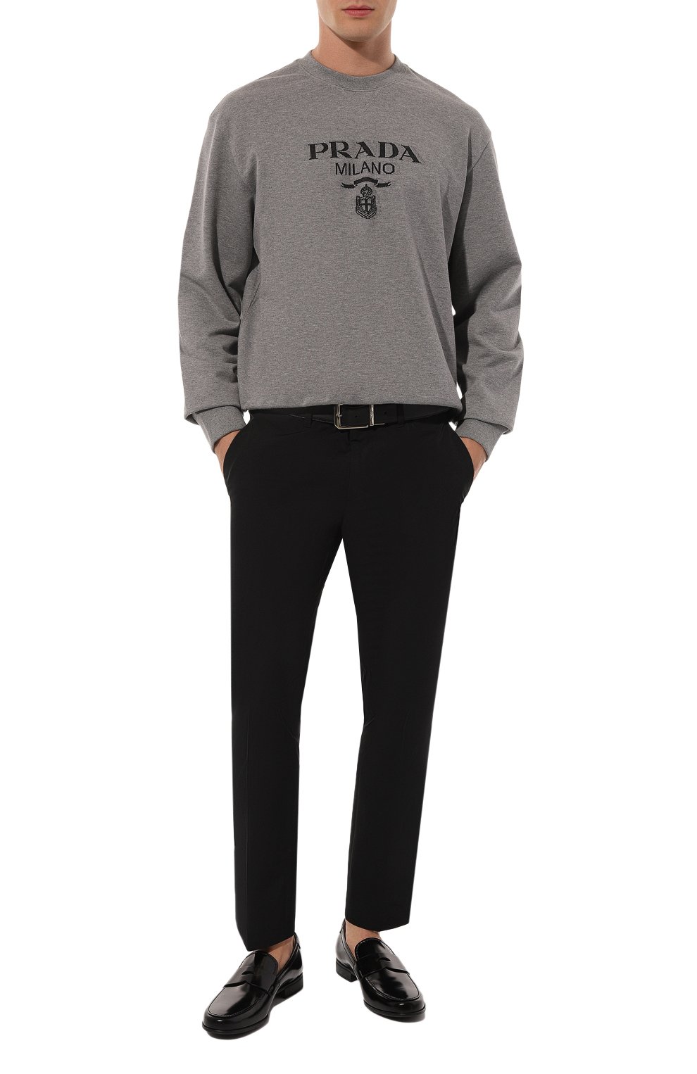 Хлопковый свитшот PRADA, арт. UJL148-1Y13-F0BD9-202, фото 2