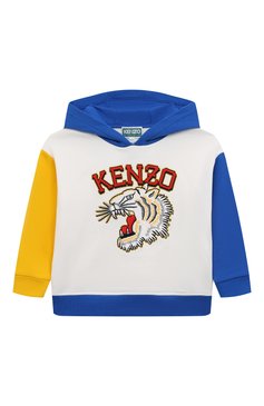 Детский хлопковое худи KENZO разноцветного цвета, арт. K60329/3-5 | Фото 1 (Рукава: Длинные; Мальчики Кросс-КТ: Худи-одежда; Материал сплава: Проставлено; Материал внешний: Хлопок; Драгоценные камни: Проставлено; Материал подклада: Хлопок; Ростовка одежда: 4 года | 104 см, 5 лет | 110 см, 3 года | 98 см)