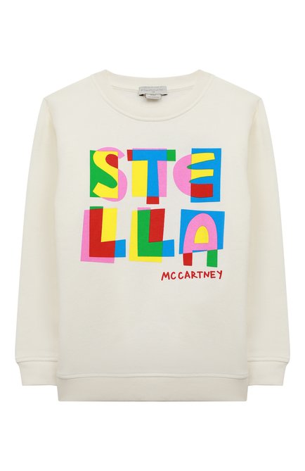 Детский хлопковый свитшот STELLA MCCARTNEY белого цвета, арт. 8R4A70 | Фото 1 (Рукава: Длинные; Материал внешний: Хлопок; Девочки Кросс-КТ: Свитшот-одежда; Материал сплава: Проставлено; Драгоценные камни: Проставлено; Ростовка одежда: 12 лет | 152 см, 16 лет | 164 см, 18 мес | 86 см, 2 года | 92 см, 7 лет | 122 см)