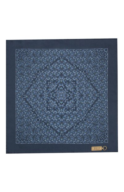 Шелковый платок ZILLI темно-синего цвета по цене 8995 руб., арт. 50706/HANDKERCHIEFS, фото 3 Шелковый платок ZILLI, арт. 50706/HANDKERCHIEFS, фото 3