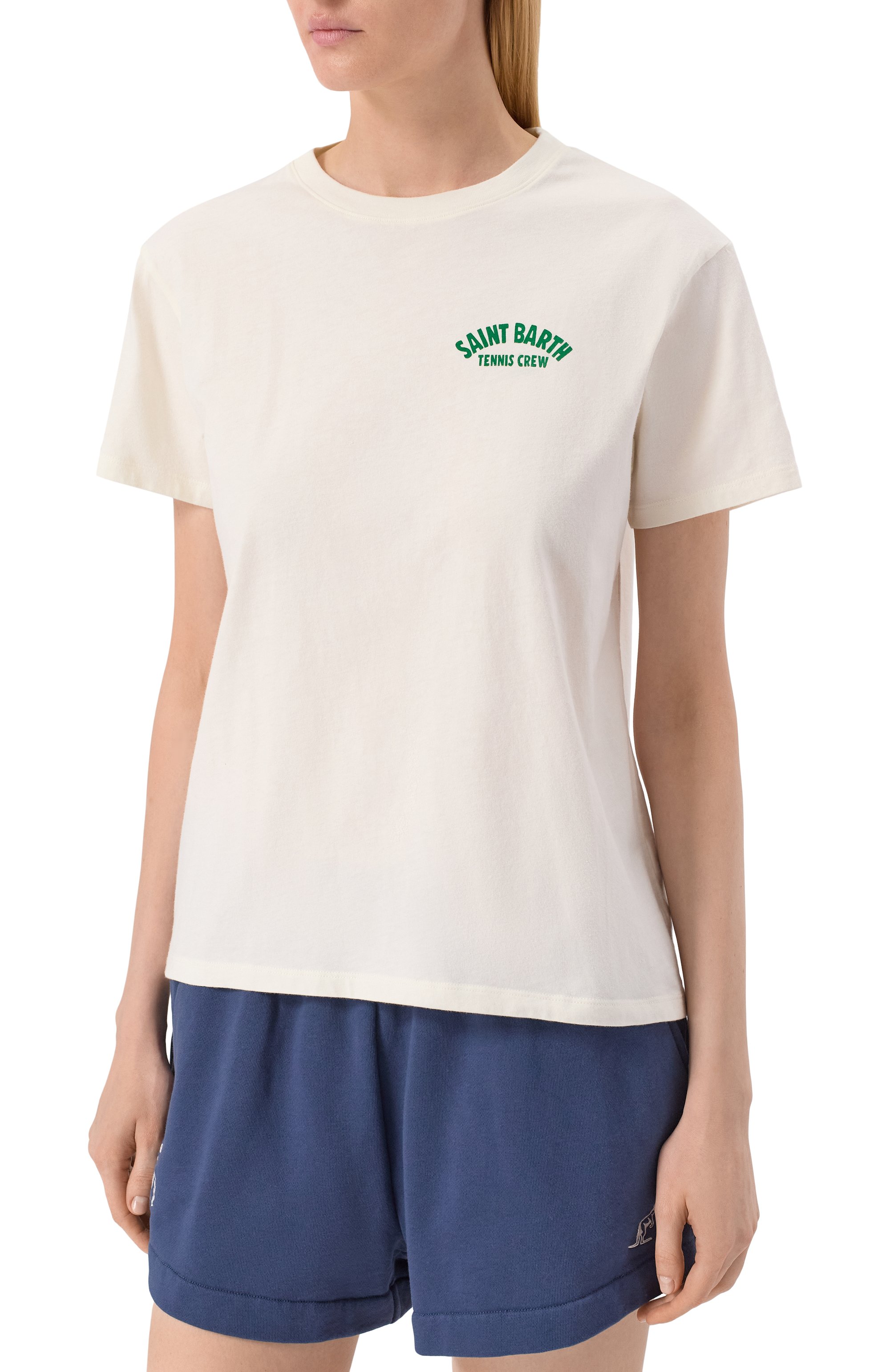 Хлопковая футболка MC2 SAINT BARTH молочного цвета по цене 10750 руб., арт. STBW EMILIE/06186H, фото 3 Хлопковая футболка MC2 SAINT BARTH, арт. STBW EMILIE/06186H, фото 3