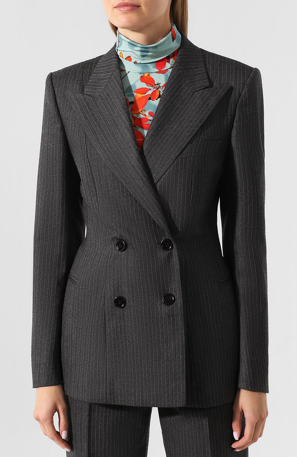 Шерстяной жакет DRIES VAN NOTEN серого цвета по цене 69950 руб., арт. 192-10445-8182, фото 3 Шерстяной жакет DRIES VAN NOTEN, арт. 192-10445-8182, фото 3