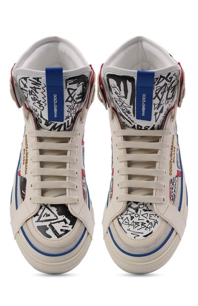 Кожаные кеды custom 2.zero DOLCE & GABBANA белого цвета по цене 112500 руб., арт. CS1870/A0806, фото 5 Кожаные кеды custom 2.zero DOLCE & GABBANA, арт. CS1870/A0806, фото 5