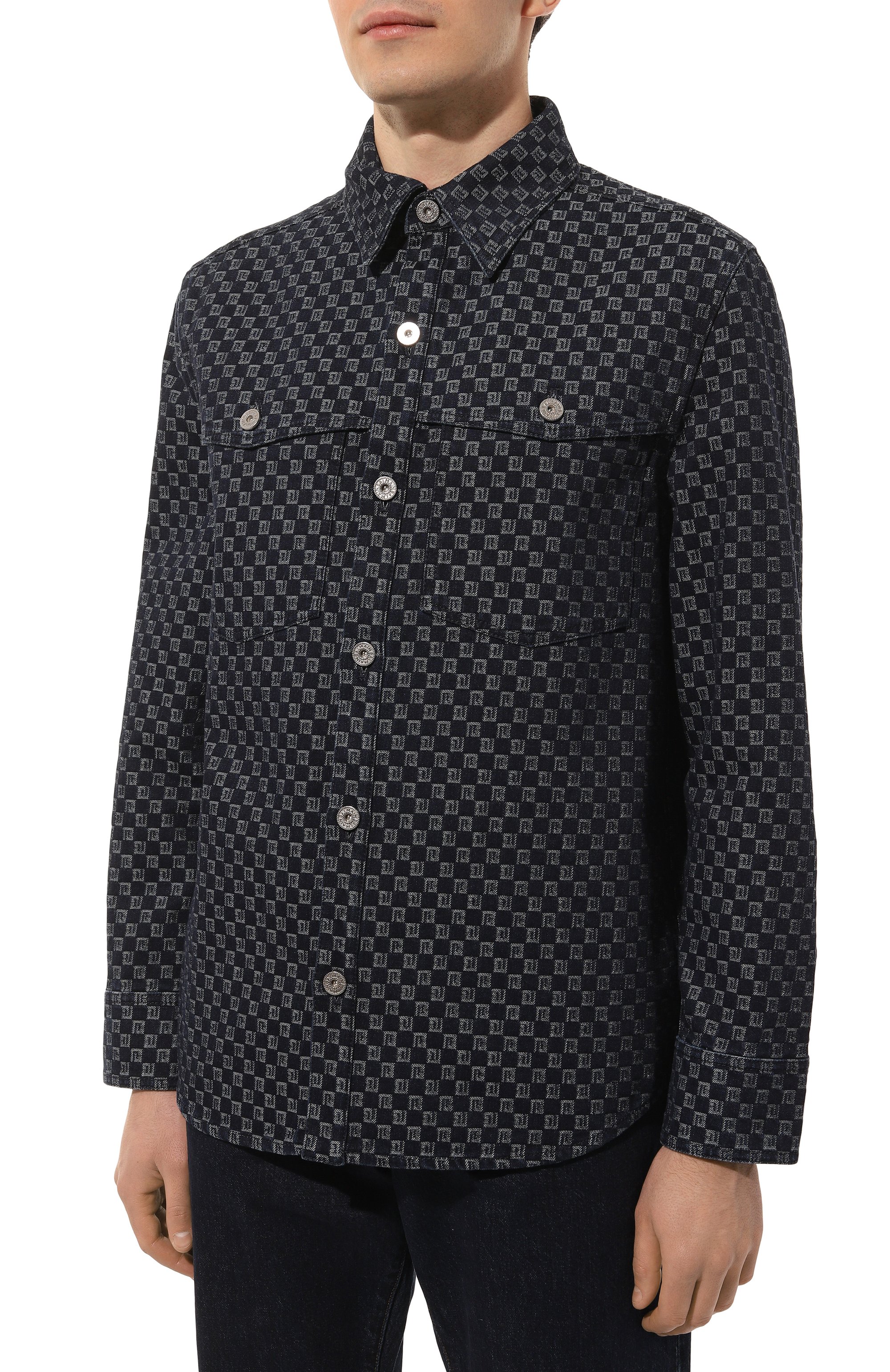 Джинсовая куртка-рубашка BALMAIN, арт. BH0HC088/DD80, фото 3