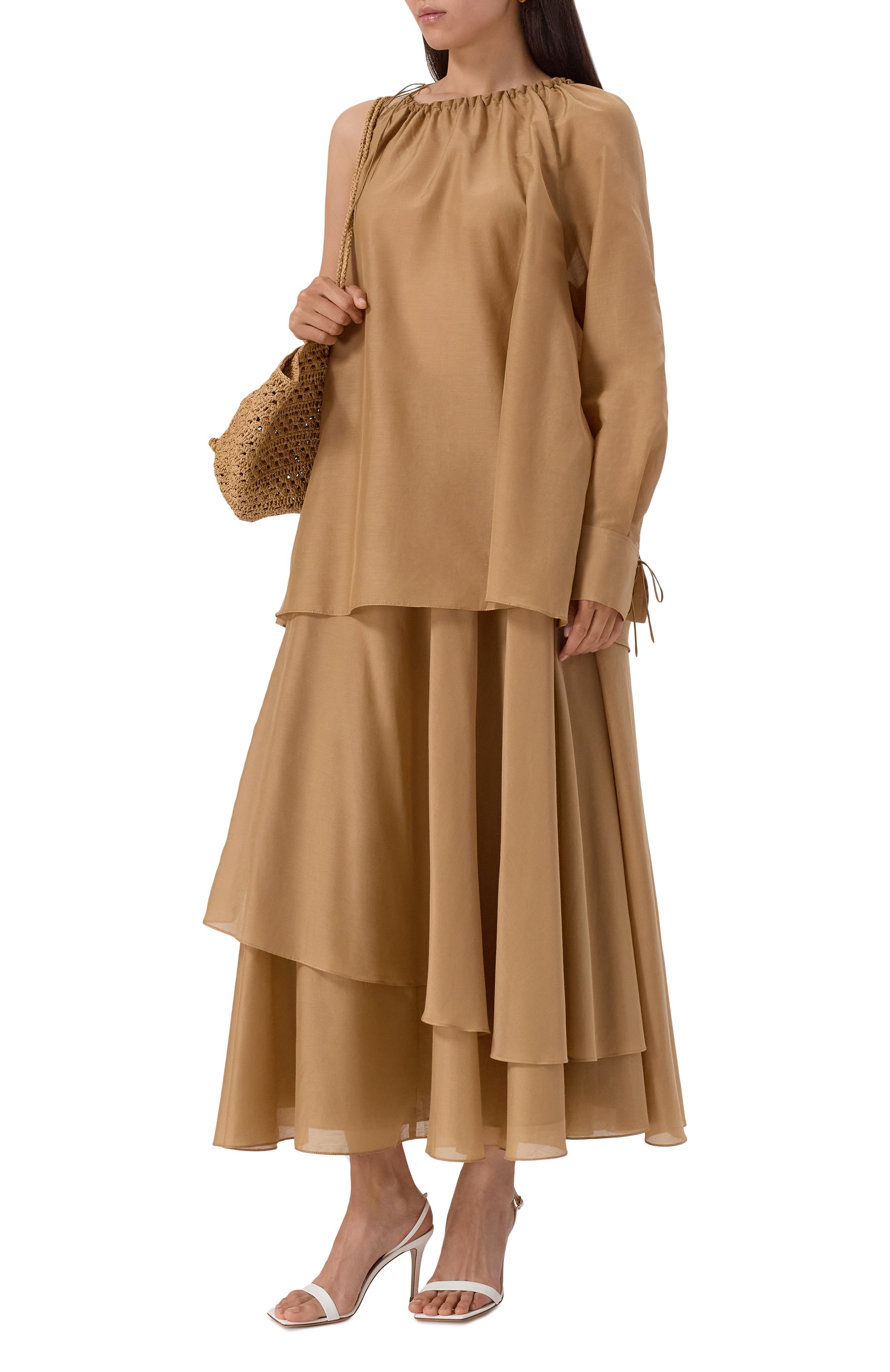 Блузка из хлопка и шелка 12 STOREEZ, арт. 132898, фото 2