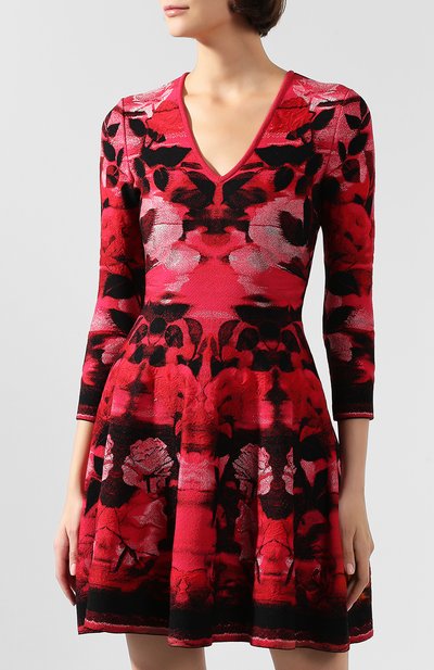 Платье из смеси шелка и вискозы ALEXANDER MCQUEEN, арт. 594986/Q1AJ5, фото 3