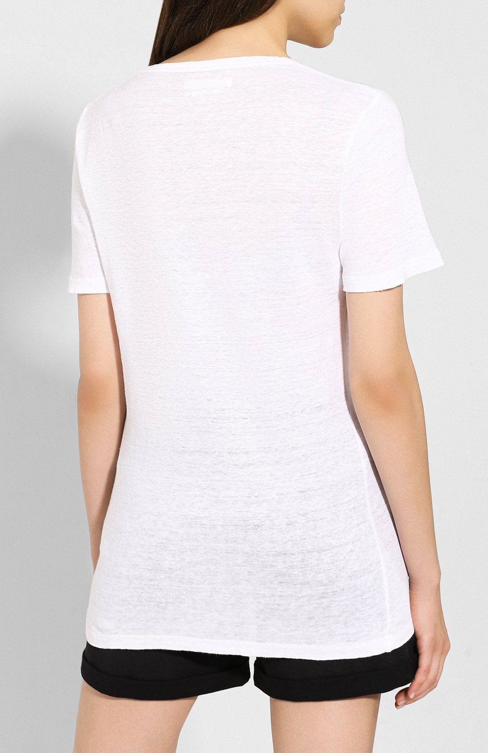 Льняная футболка ISABEL MARANT ETOILE белого цвета по цене 15150 руб., арт. TS0377-00M004E/KRANGER, фото 4 Льняная футболка ISABEL MARANT ETOILE, арт. TS0377-00M004E/KRANGER, фото 4