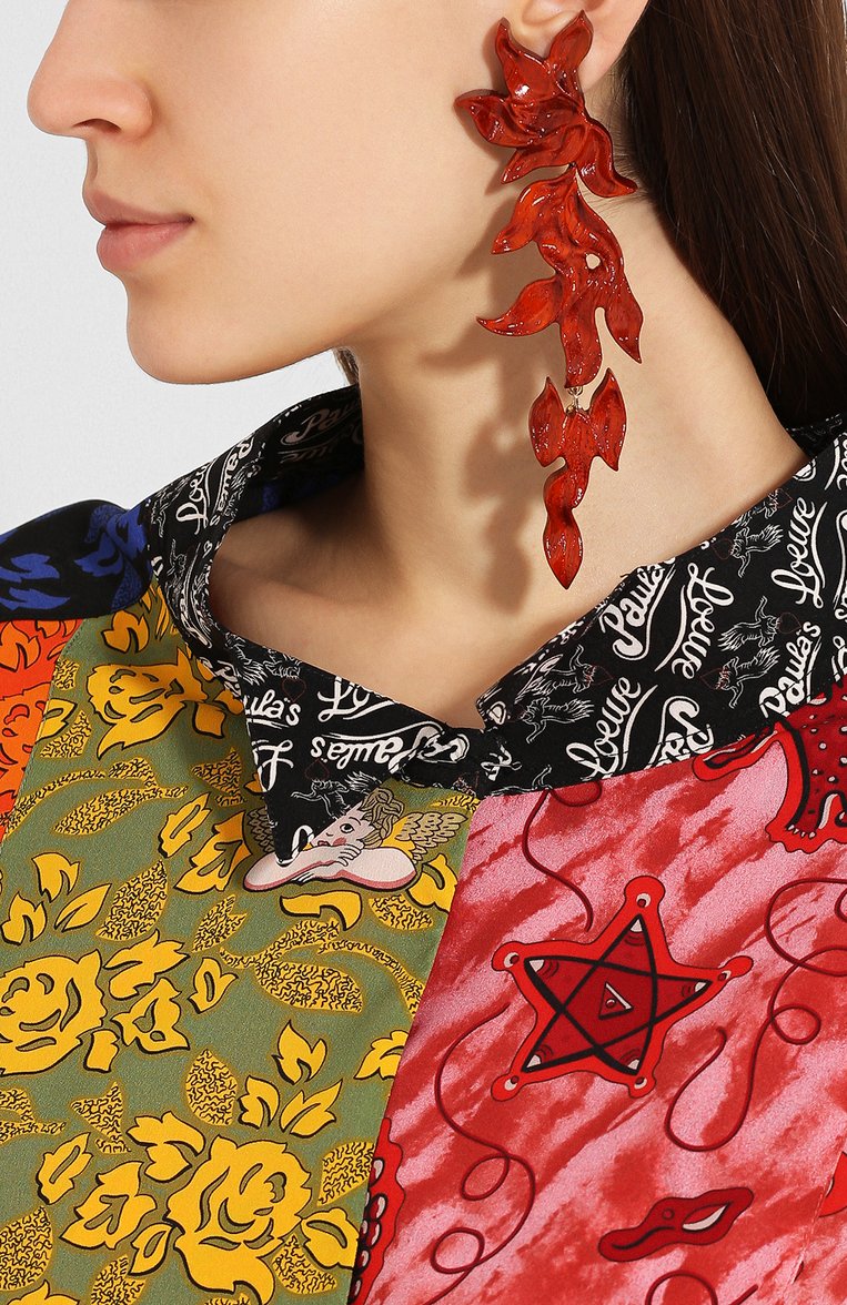Женские серьги willow CHLOÉ бордового цвета, арт. CHC19UFE77BWD | Фото 2 (Статус проверки: Проверена категория, Проверено; Материал: Металл; Нос: Не проставлено; Региональные ограничения белый список (Axapta Mercury): Не проставлено)