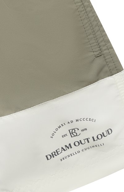 Плавки-шорты BRUNELLO CUCINELLI хаки цвета по цене 21500 руб., арт. BW817H550A, фото 3 Плавки-шорты BRUNELLO CUCINELLI, арт. BW817H550A, фото 3