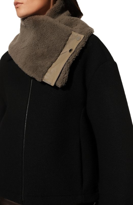 Меховой шарф из овчины DROMe Бежевый, фото 3