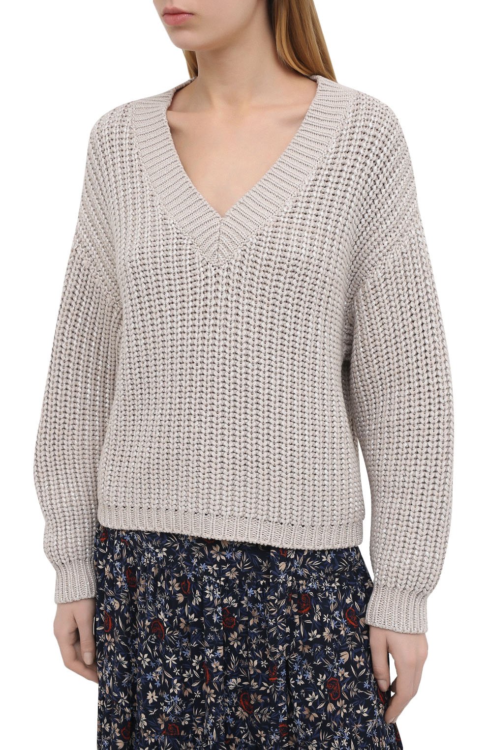 Хлопковый свитер BRUNELLO CUCINELLI, арт. MAT381202, фото 3