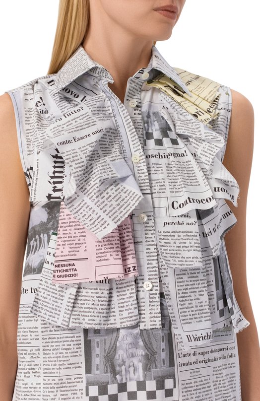 Хлопковое платье Moschino A0453/0451 Чёрно-белый  A0453/0451 Фото 4