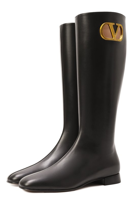 Кожаные сапоги VLogo Signature Valentino 7W2S0LI5/DDT Чёрный 7W2S0LI5/DDT
