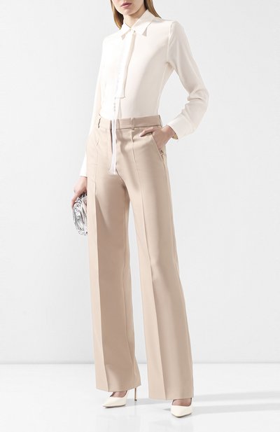 Шелковая рубашка STELLA MCCARTNEY кремового цвета по цене 64500 руб., арт. 600407/SY206, фото 2 Шелковая рубашка STELLA MCCARTNEY, арт. 600407/SY206, фото 2