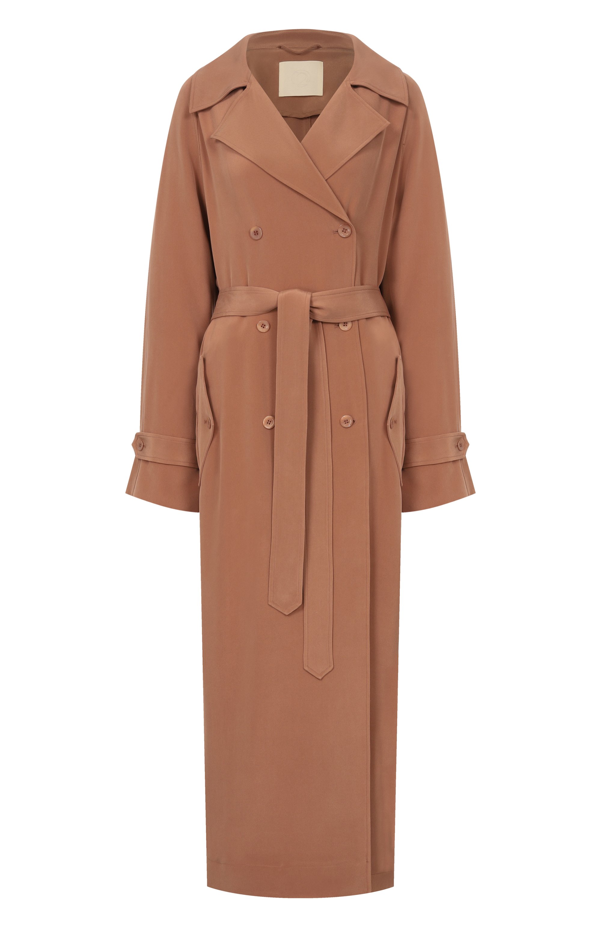 Шелковый тренч 12 STOREEZ светло-коричневого цвета по цене 75000 руб., арт. 136827, фото 1 Шелковый тренч 12 STOREEZ, арт. 136827, фото 1