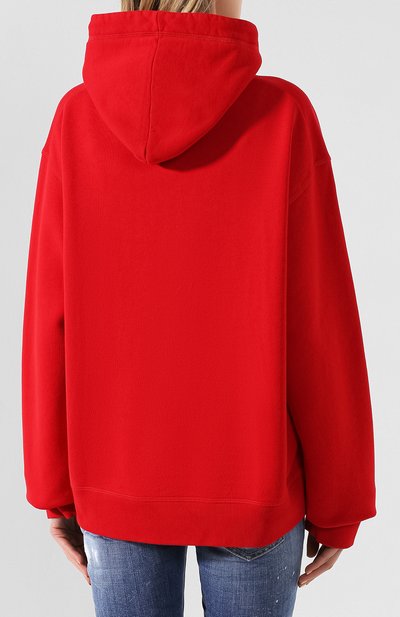 Хлопковое худи DSQUARED2 красного цвета по цене 36600 руб., арт. S75GU0293/S25042, фото 4 Хлопковое худи DSQUARED2, арт. S75GU0293/S25042, фото 4