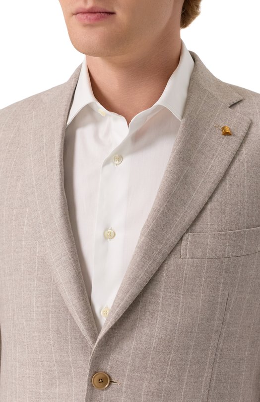 Костюм из шерсти и кашемира Sartoria Latorre A6I7EF/RG1287 Бежевый  A6I7EF/RG1287 Фото 6