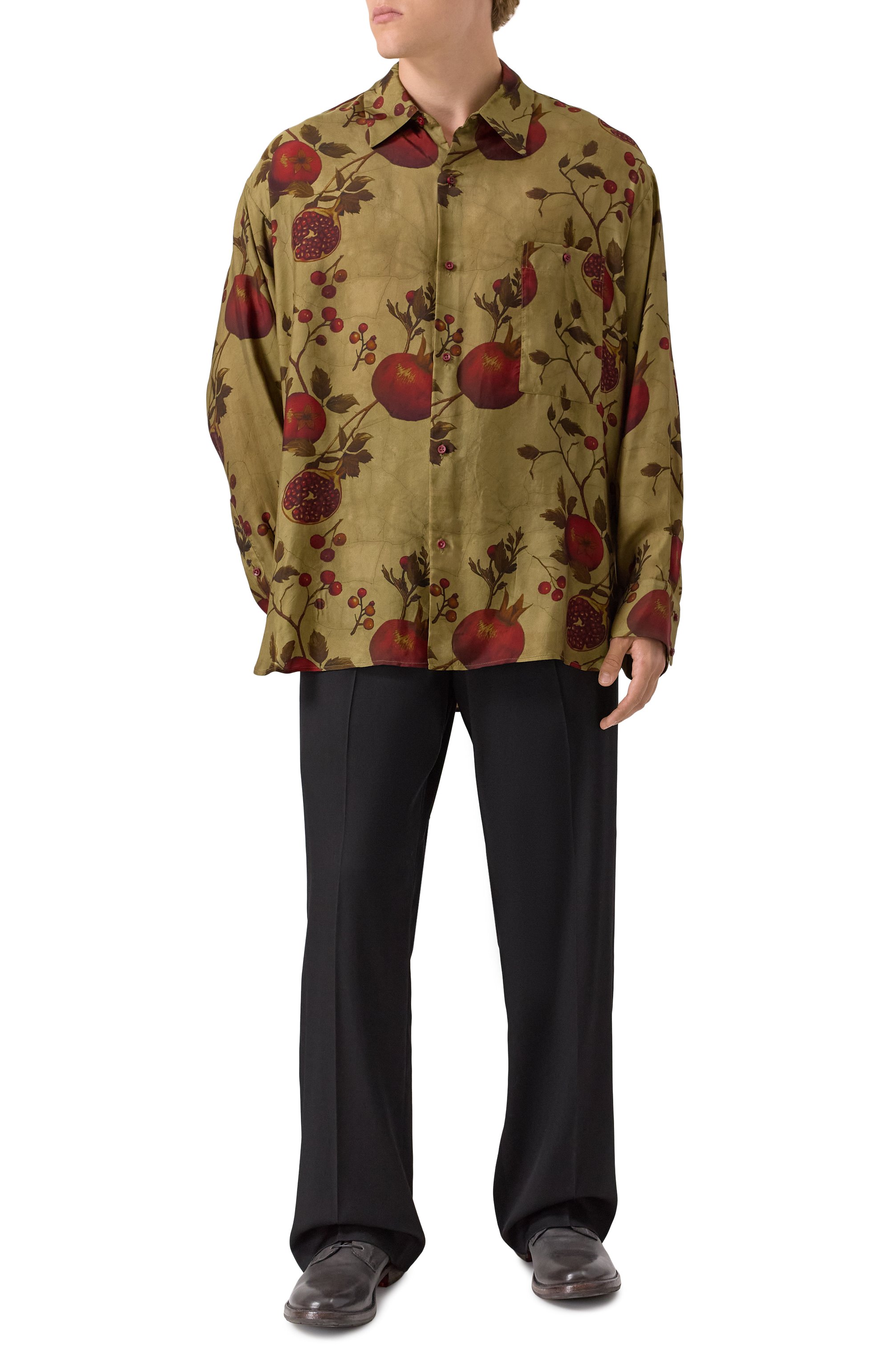 Рубашка UMA WANG хаки цвета по цене 123500 руб., арт. UM1502, фото 2 Рубашка UMA WANG, арт. UM1502, фото 2