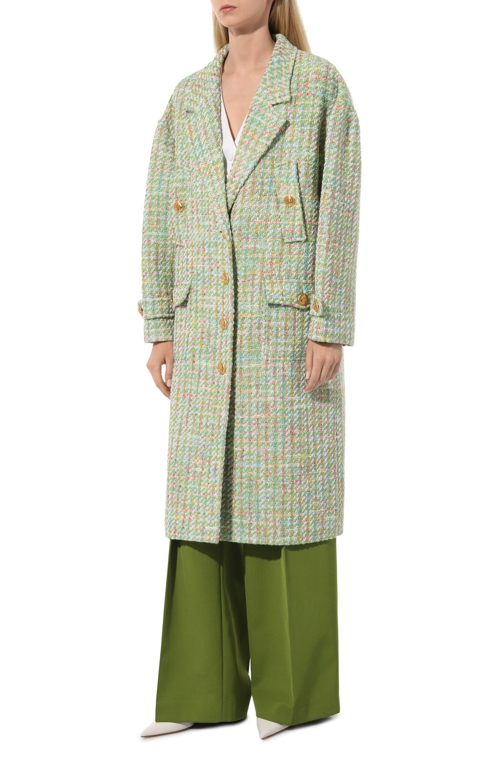 Пальто из шерсти и вискозы GUCCI светло-зеленого цвета по цене 427000 руб., арт. 750978/ZAMMF, фото 3 Пальто из шерсти и вискозы GUCCI, арт. 750978/ZAMMF, фото 3