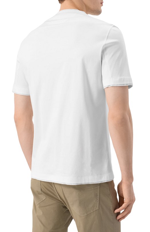 Хлопковая футболка Brunello Cucinelli M0B137427 Белый  M0B137427 Фото 4