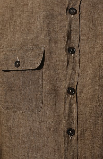 Льняная рубашка ALESSANDRO GHERARDI коричневого цвета по цене 24050 руб., арт. NEW JACKET/6869, фото 5 Льняная рубашка ALESSANDRO GHERARDI, арт. NEW JACKET/6869, фото 5