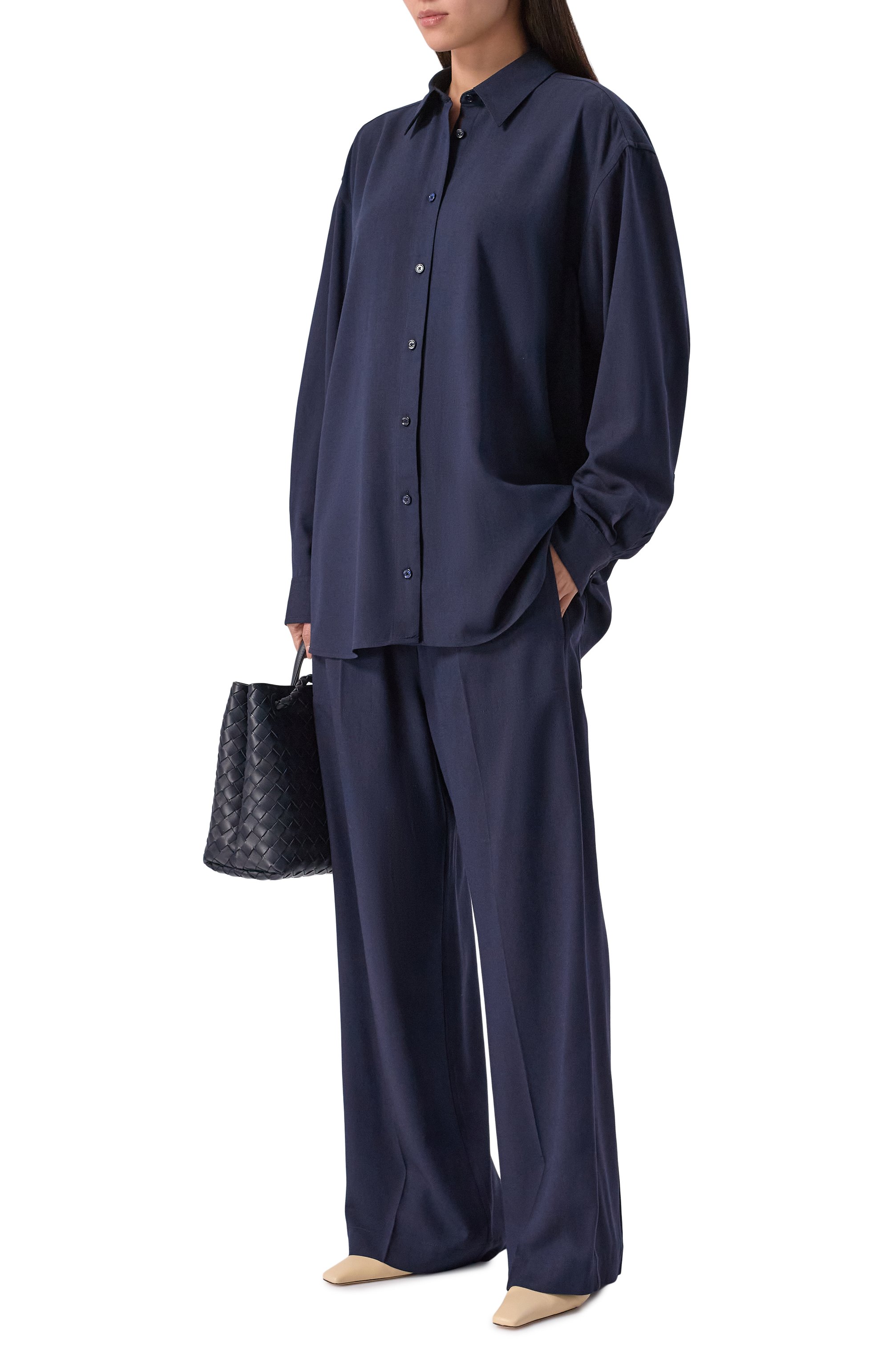 Рубашка из вискозы и шерсти TOTEME, арт. 254-WRT0480-FB0016, фото 2