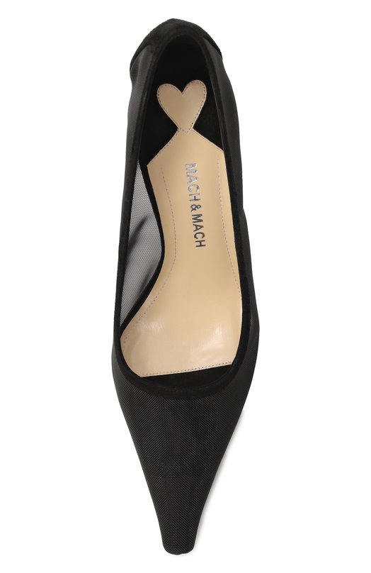 Комбинированные туфли Puffy Heart Ring 95 Mach & Mach PF25-S0964-95-X22-BLK Чёрный  PF25-S0964-95-X22-BLK Фото 6