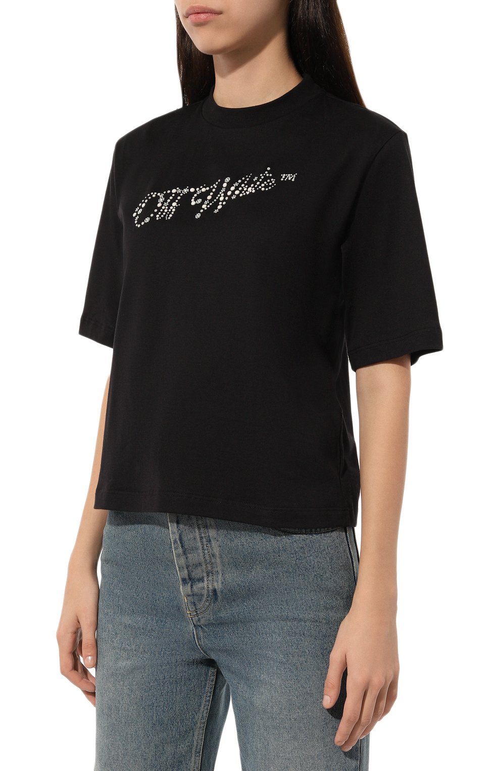 Хлопковая футболка OFF-WHITE, арт. 0WAA124F24JER005, фото 3