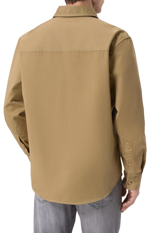 Хлопковая рубашка BOSS 50556121 Бежевый  50556121 Фото 4