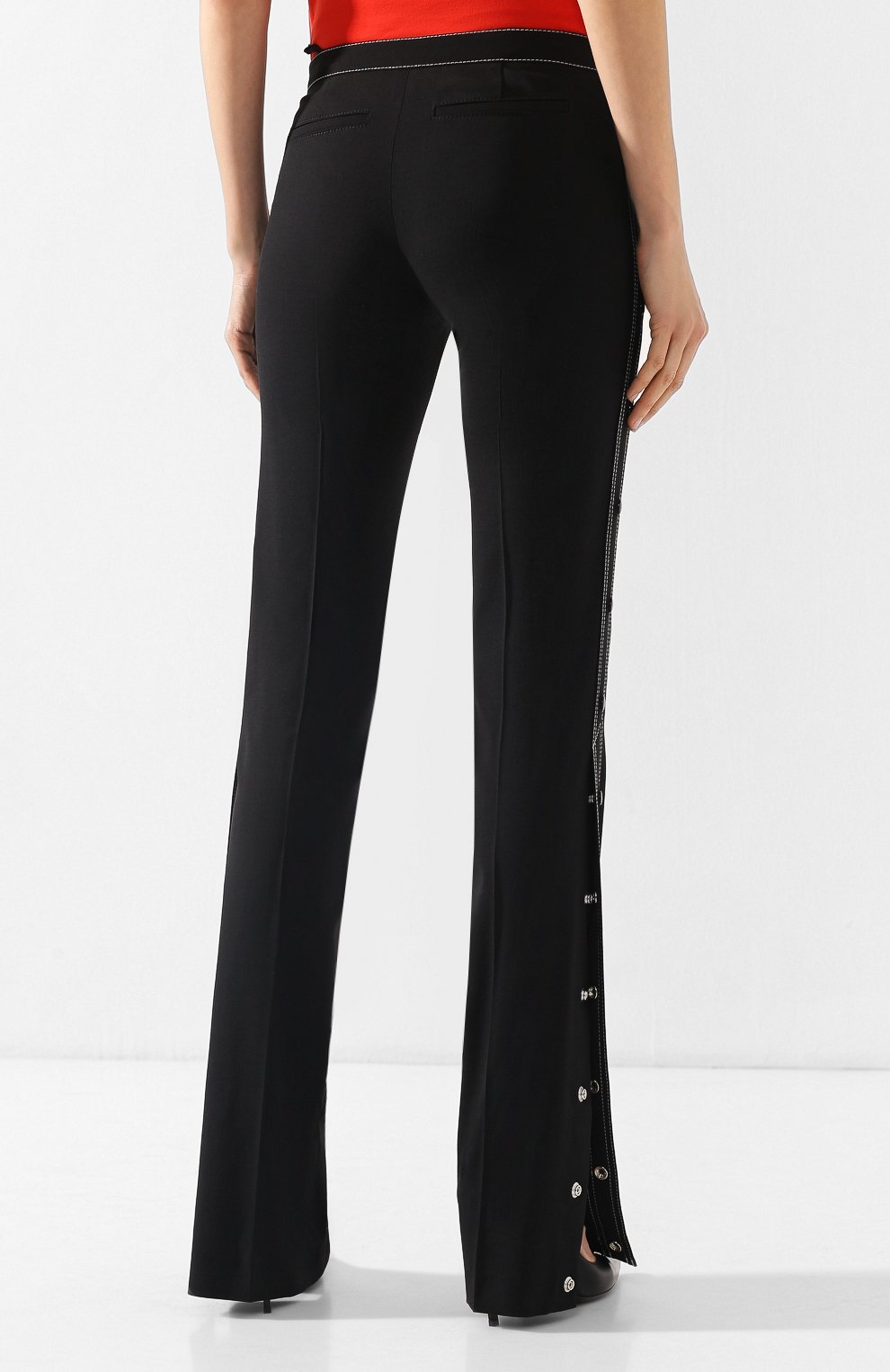 Брюки из смеси вискозы и шерсти REDVALENTINO черного цвета по цене 72650 руб., арт. RR3RBA30/WBP, фото 4 Брюки из смеси вискозы и шерсти REDVALENTINO, арт. RR3RBA30/WBP, фото 4
