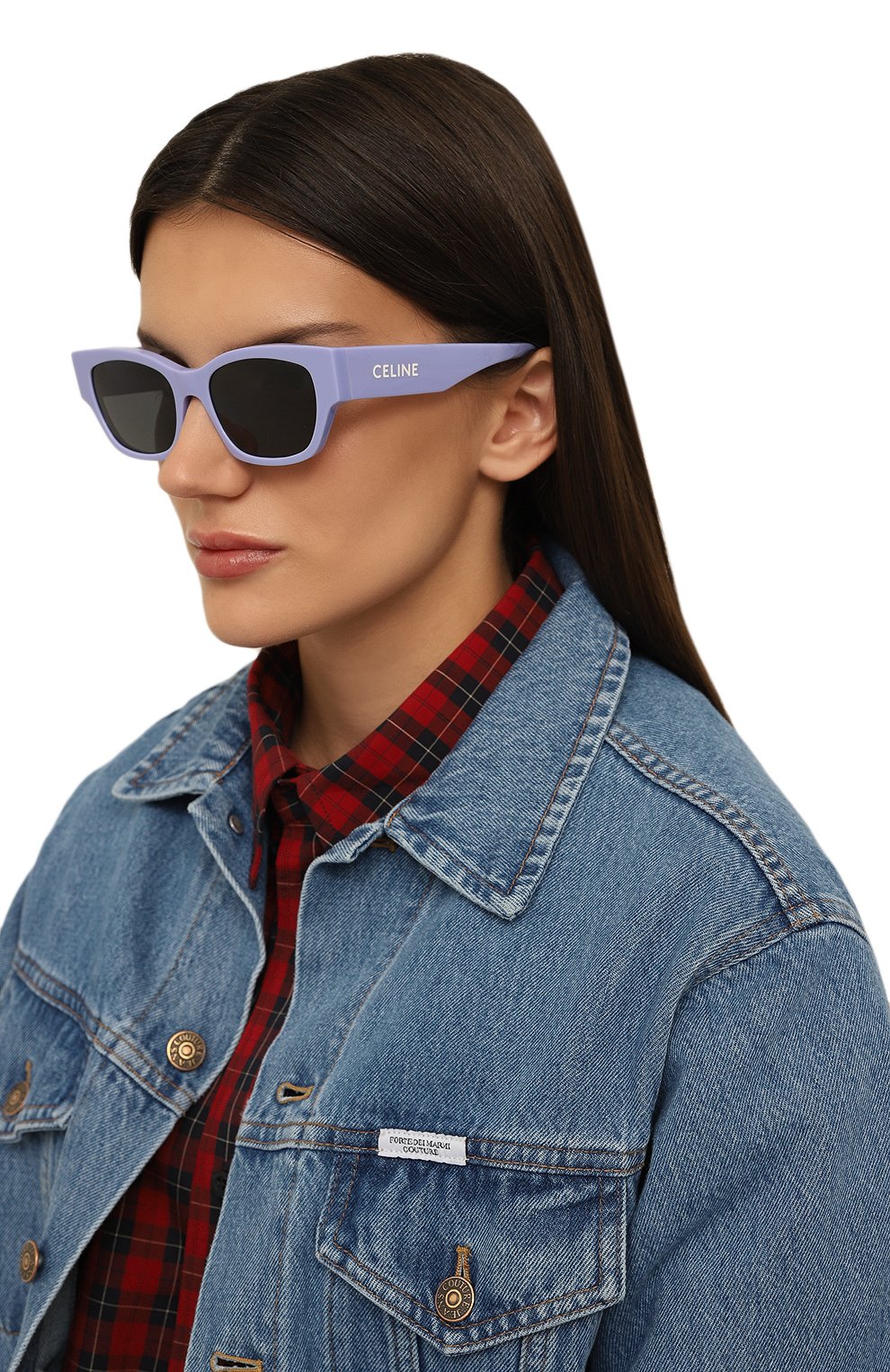 Солнцезащитные очки CELINE фиолетового цвета по цене 74400 руб., арт. CL40197U 78A, фото 2 Солнцезащитные очки CELINE, арт. CL40197U 78A, фото 2