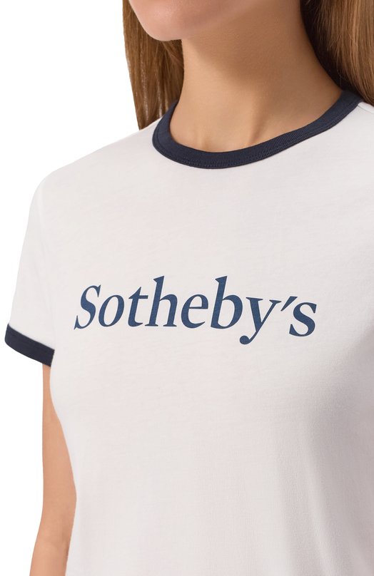 Хлопковая футболка FRAME x Sotheby's Frame Denim WE25JTE013 Белый  WE25JTE013 Фото 5
