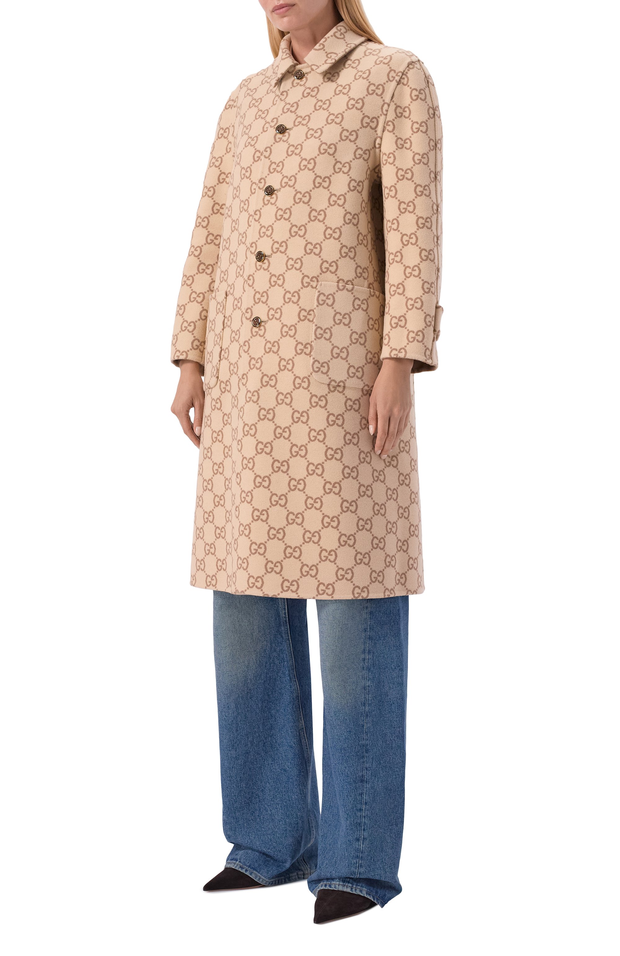 Двустороннее пальто из шерсти и шелка GUCCI, арт. 695094/ZAIYP, фото 6
