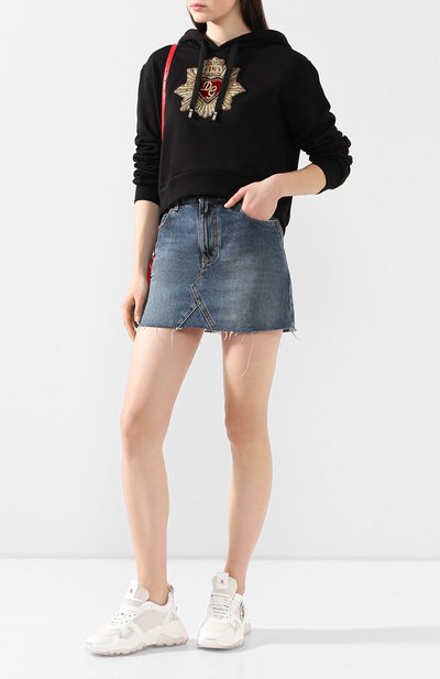 Хлопковое худи DOLCE & GABBANA черного цвета по цене 125500 руб., арт. F9H75Z/G7VVS, фото 2 Хлопковое худи DOLCE & GABBANA, арт. F9H75Z/G7VVS, фото 2