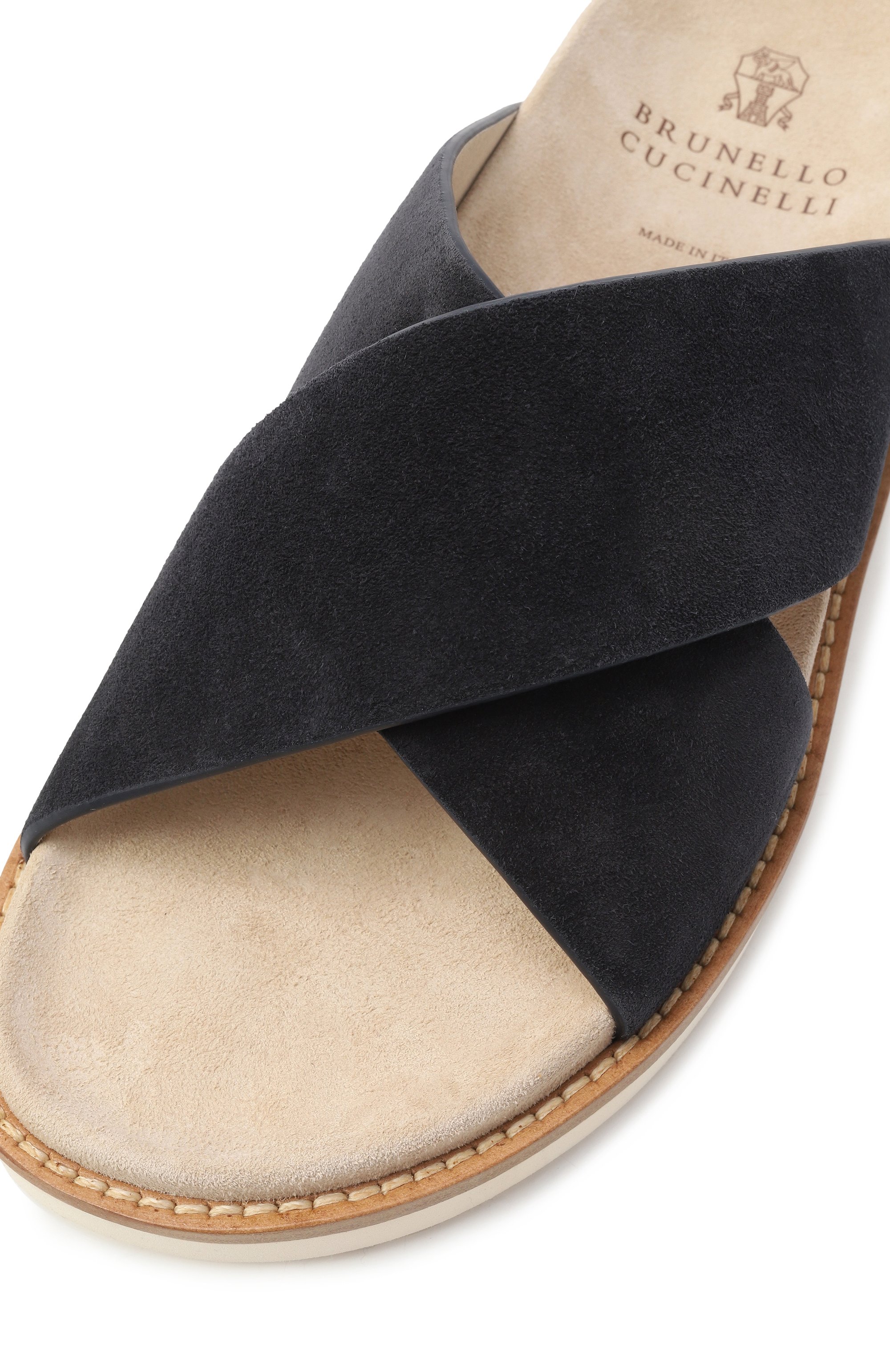Замшевые шлепанцы cross-over BRUNELLO CUCINELLI, арт. MZUSILY327, фото 7